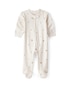 Macacão bebê em fleece com pezinhos natal - bege | Carter's