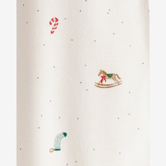 Macacão bebê em fleece com pezinhos natal - bege | Carter's