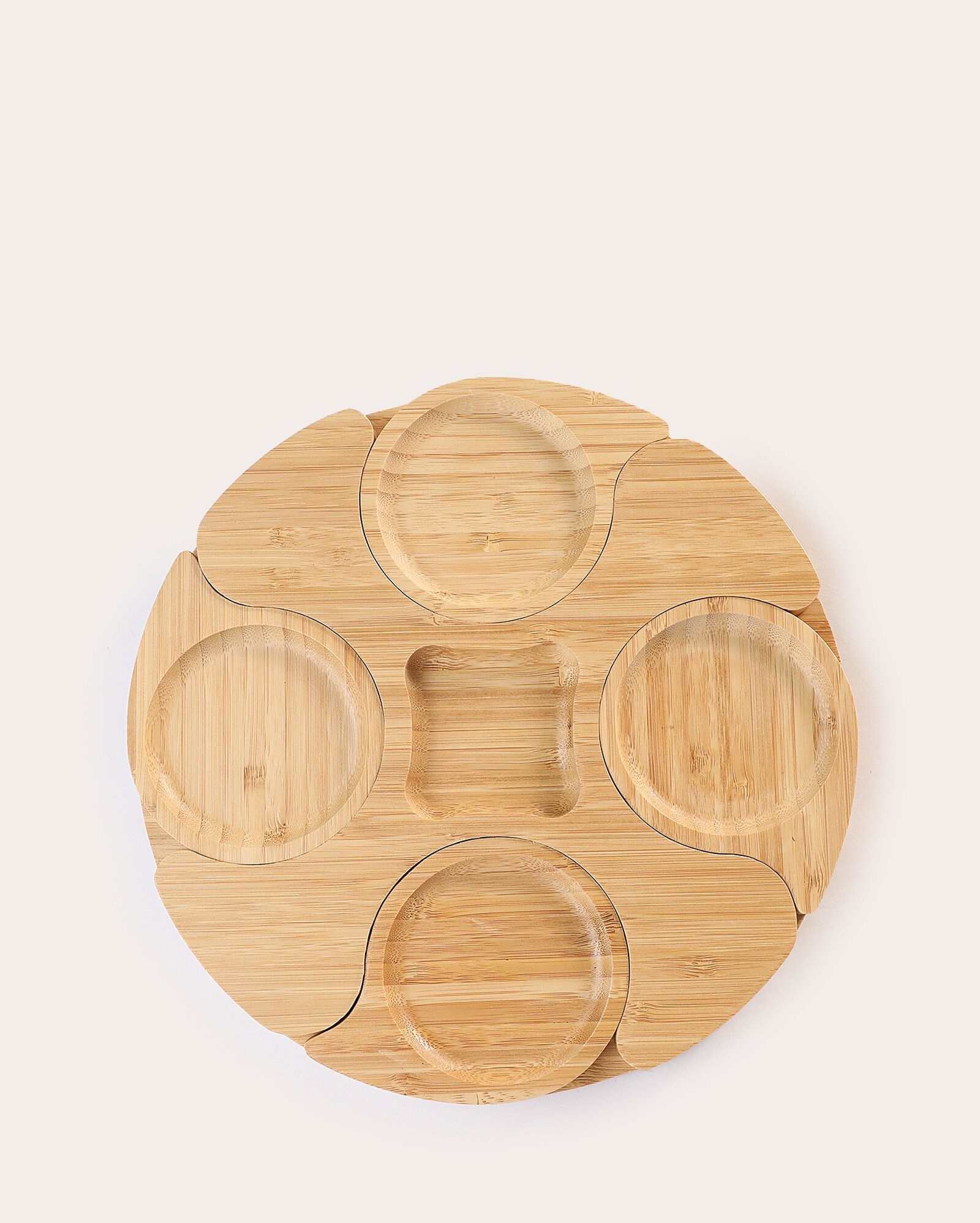 Prato giratório de bambu classic 25,5cm - bege | Casa Riachuelo