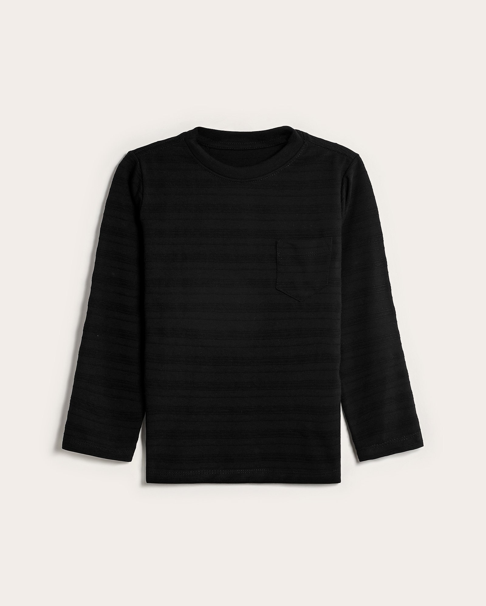 Camiseta infantil texturizada com bolso 1-6A - Preto