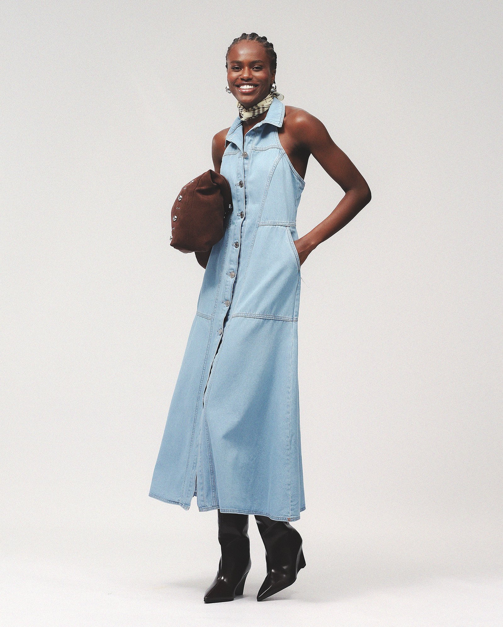 Chemise jeans midi - denim médio | Pool Jeans