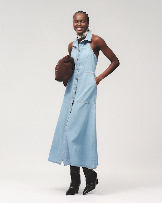 Chemise jeans midi - denim médio | Pool Jeans