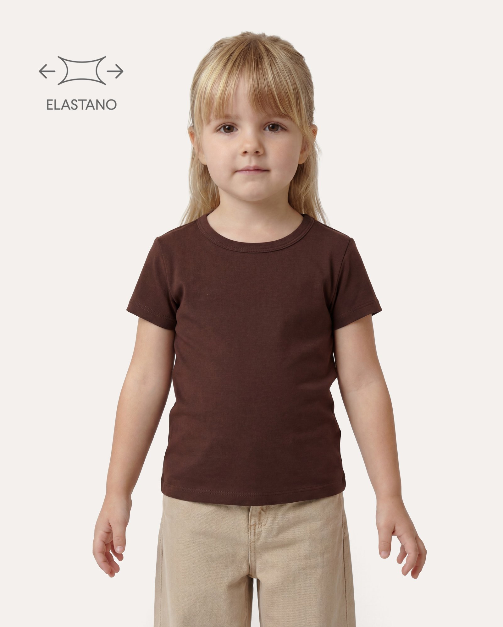 Camiseta infantil básica 1-6A - Marrom