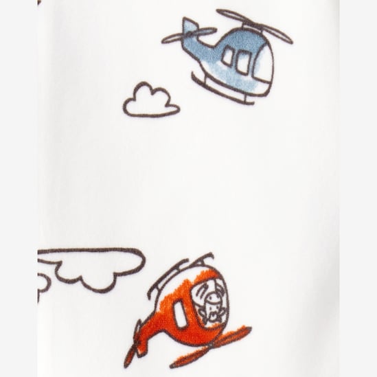 Macacão pijama infantil em plush helicóptero - branco | Carter's