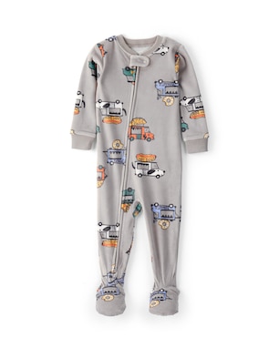 Macacão pijama infantil em plush food truck - cinza | Carter's