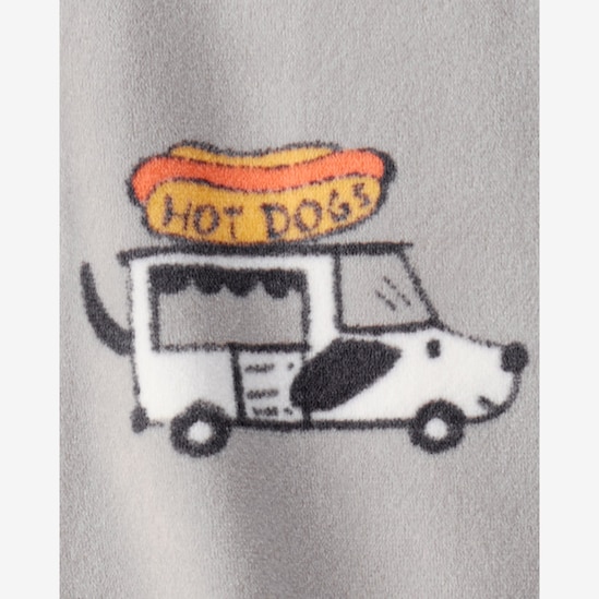 Macacão pijama infantil em plush food truck - cinza | Carter's