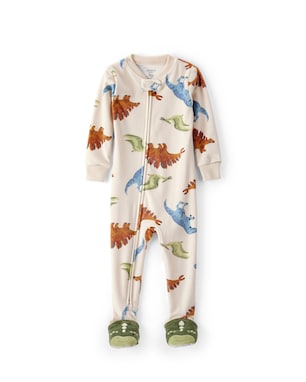 Macacão pijama infantil em plush dinossauro - bege | Carter's