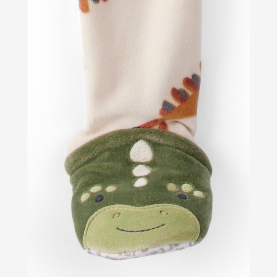 Macacão pijama infantil em plush dinossauro - bege | Carter's