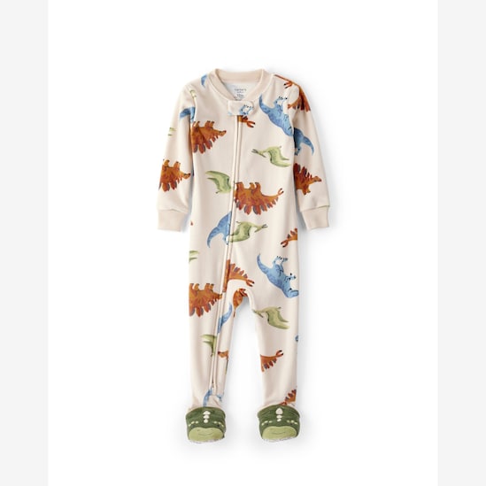 Macacão pijama infantil em plush dinossauro - bege | Carter's