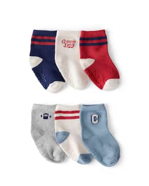 Kit meia bebê 6 pares futebol americano - multicor | Carter's
