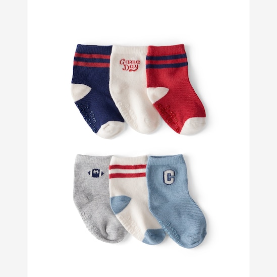 Kit meia bebê 6 pares futebol americano - multicor | Carter's