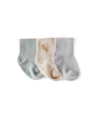 Kit meia bebê 3 pares canelado sol - multicor | Carter's
