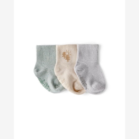 Kit meia bebê 3 pares canelado sol - multicor | Carter's