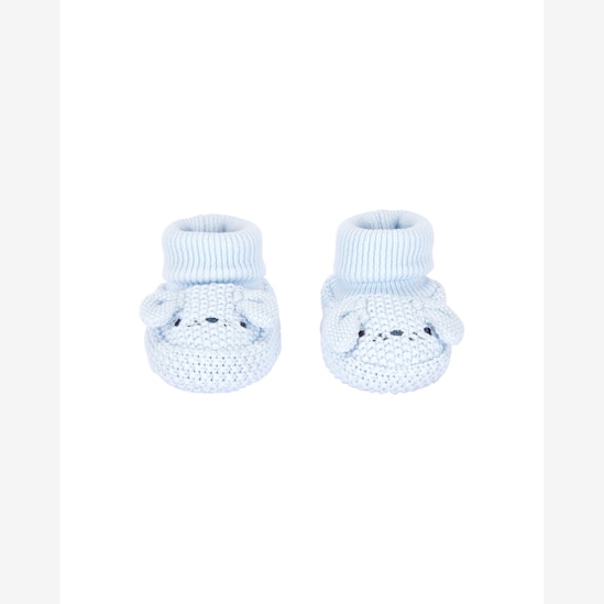 Pantufa bebê em tricot bichinho interativo - azul | Carter's