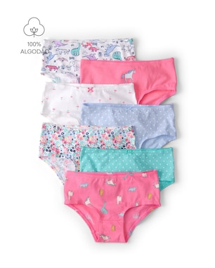 Kit calcinha infantil 7 peças estampas variadas - multicor | Carter's