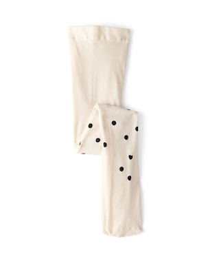 Meia-calça infantil poá e corações - bege | Carter's