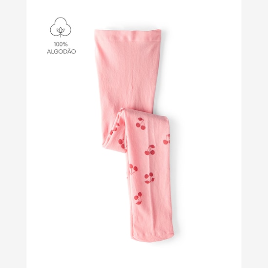 Meia-calça Carter's infantil menina cereja - Rosa Claro