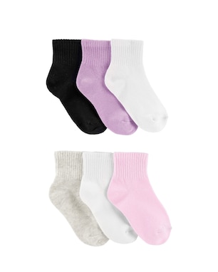 Kit meia infantil 6 pares cano canelado - multicor | Carter's