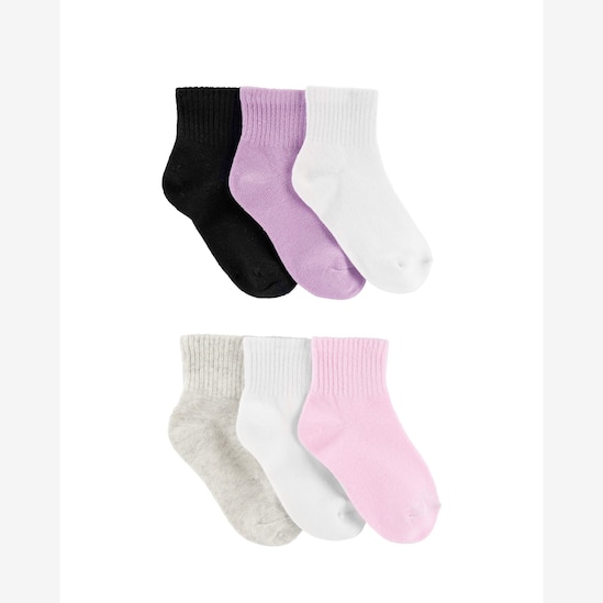 Kit meia infantil 6 pares cano canelado - multicor | Carter's