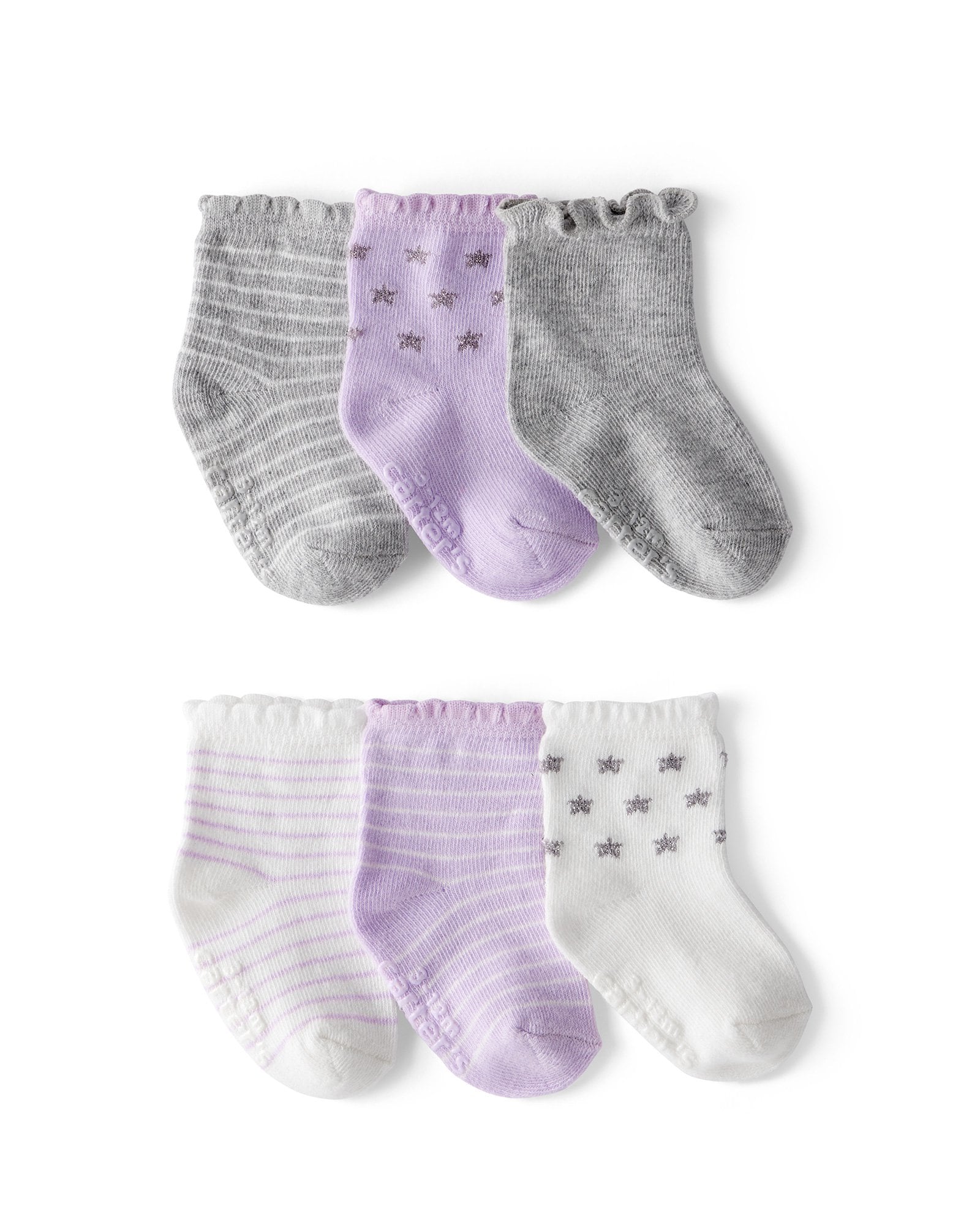 Kit meia bebê 6 pares com ripple mescla - multicor | Carter's