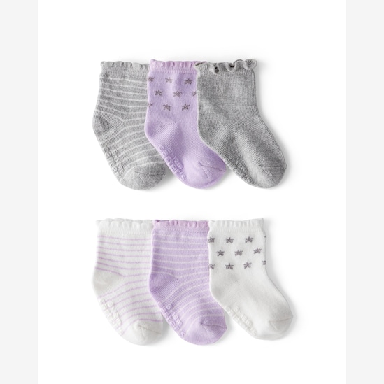 Kit meia bebê 6 pares com ripple mescla - multicor | Carter's