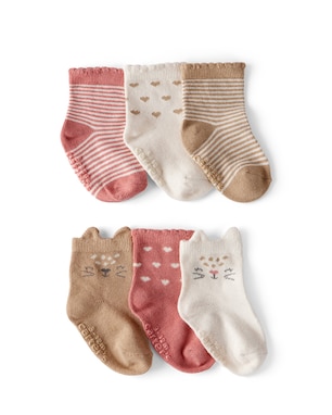 Kit meia bebê 6 pares bichinhos interativos - multicor | Carter's