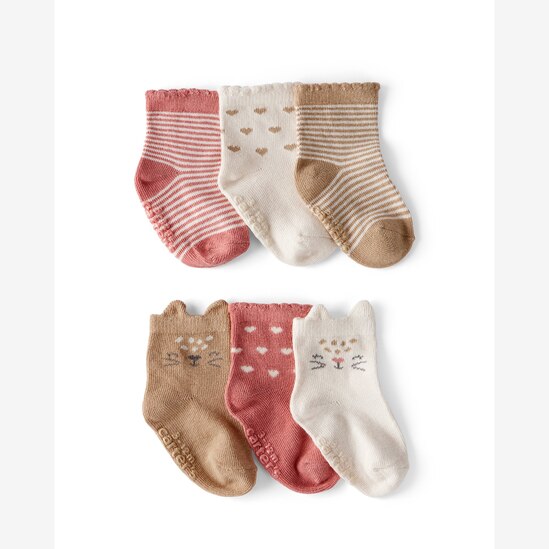 Kit meia bebê 6 pares bichinhos interativos - multicor | Carter's