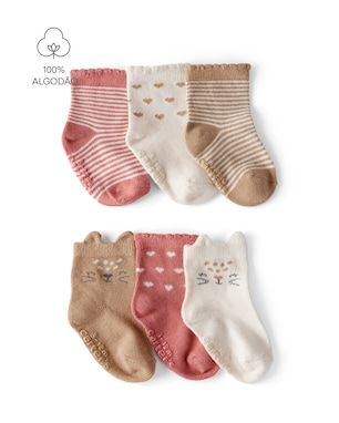 Kit meia bebê 6 pares bichinhos interativos - multicor | Carter's