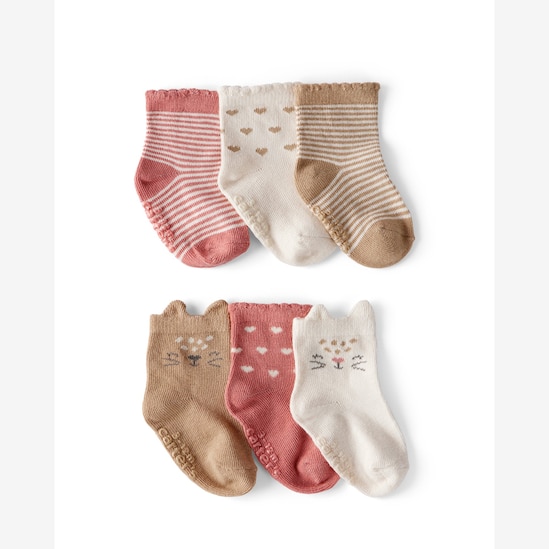 Kit meia bebê 6 pares bichinhos interativos - multicor | Carter's