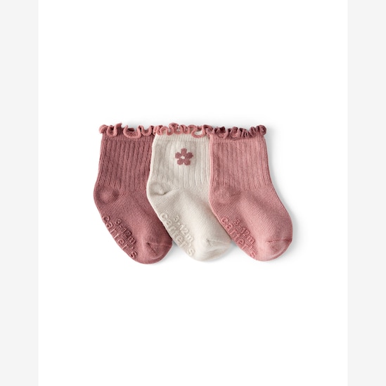 Kit meia bebê 3 pares cano canelado ripple - multicor | Carter's