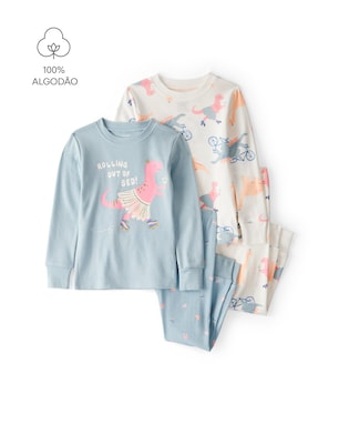 Pijama longo bebê 4 peças dinossauro princesa - multicor | Carter's