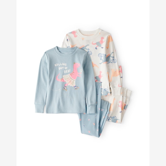 Pijama longo bebê 4 peças dinossauro princesa - multicor | Carter's