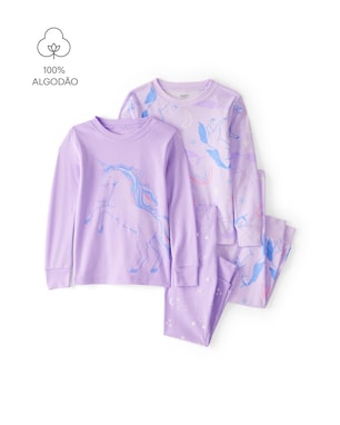 Pijama longo bebê 4 peças unicórnios - lilás | Carter's
