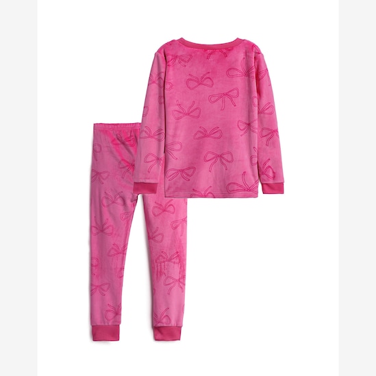Pijama longo infantil 2 peças em plush laço - rosa | Carter's