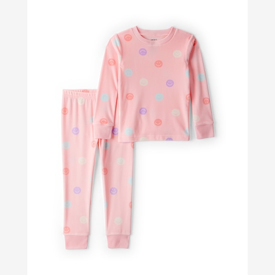 Pijama longo infantil 2 peças em plush sorrisos - rosa | Carter's