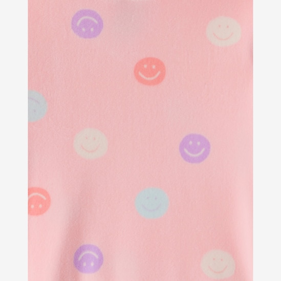 Pijama longo infantil 2 peças em plush sorrisos - rosa | Carter's