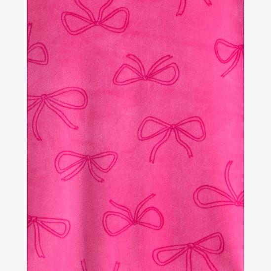 Pijama longo infantil 2 peças em plush laço - rosa | Carter's