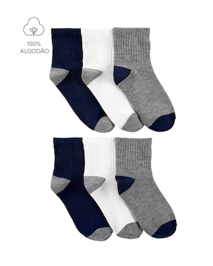 Kit meia infantil 6 pares com cano longo mescla - multicor | Carter's