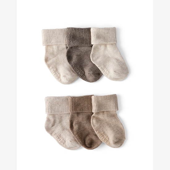 Kit meia bebê 6 pares cano médio dobrado mescla - multicor | Carter's