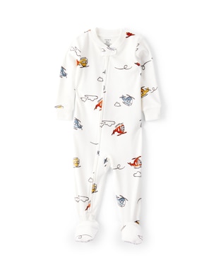 Macacão pijama bebê em plush helicóptero - off-white | Carter's