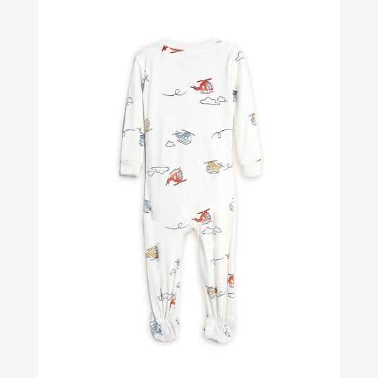 Macacão pijama bebê em plush helicóptero - off-white | Carter's