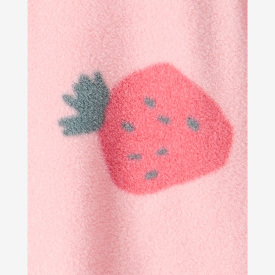 Macacão pijama infantil em fleece morango - rosa | Carter's