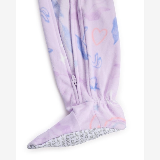 Macacão pijama infantil em fleece unicórnios - lilás | Carter's