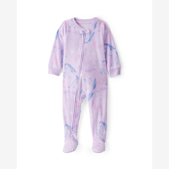 Macacão pijama infantil em fleece unicórnios - lilás | Carter's