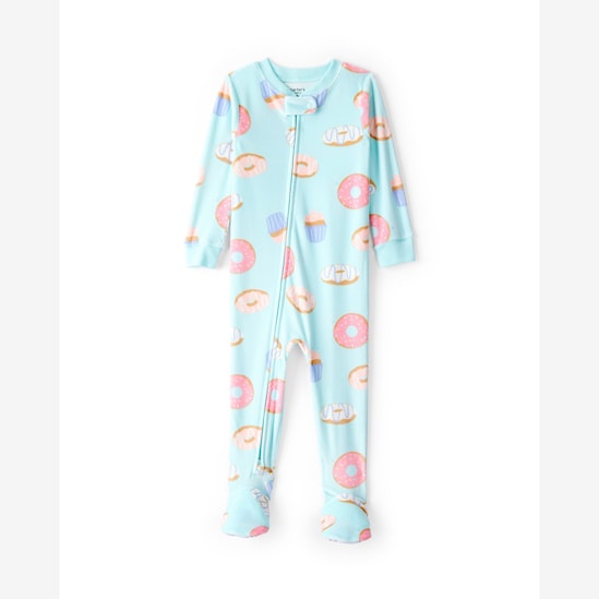 Macacão pijama bebê em plush docinhos - azul | Carter's