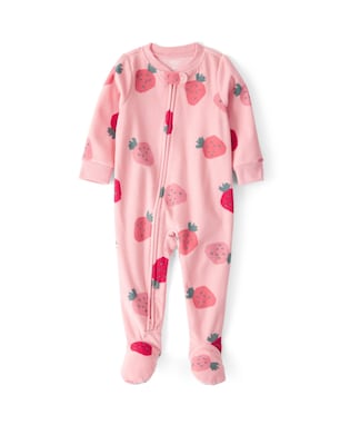 Macacão pijama bebê em fleece morango - rosa | Carter's