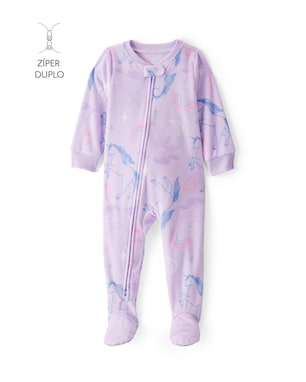 Macacão pijama bebê em fleece unicórnios - lilás | Carter's
