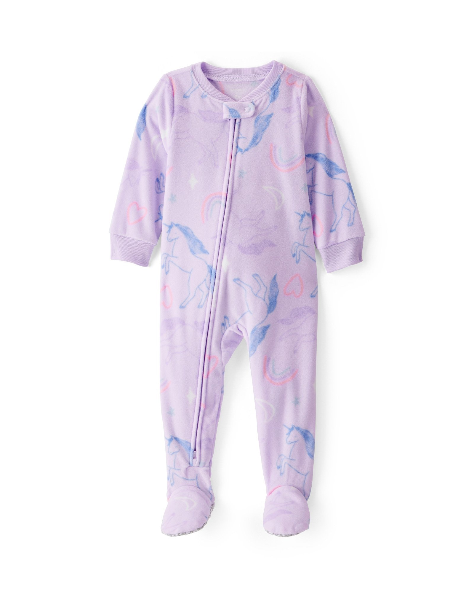 Macacão pijama bebê em fleece unicórnios - lilás | Carter's