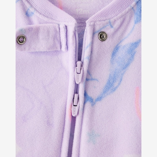 Macacão pijama bebê em fleece unicórnios - lilás | Carter's