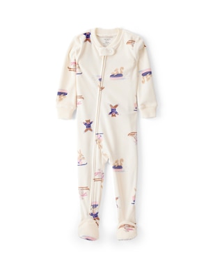 Macacão pijama bebê em plush nadando - bege | Carter's